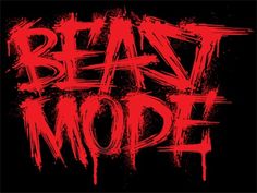 the words beat mode painted in red on black