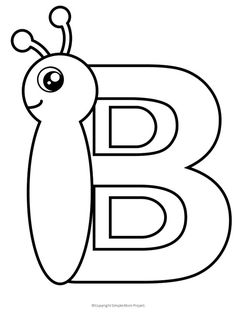 the letter b is for insect coloring pages