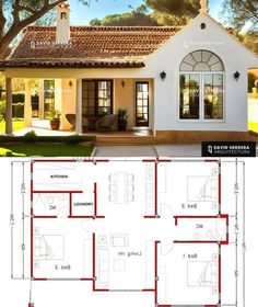 the floor plan for a small house with two rooms and an attached porch, is shown in