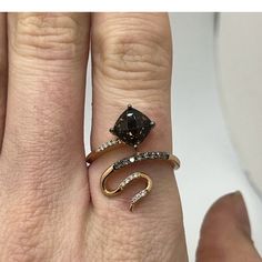 Questions? Leave A Comment Below! Levian Jewelry, Chocolate Diamonds, Snake Ring, Ring Color, Bling Rings, Smoky Quartz, Womens Jewelry Rings, Brown Gold, Knot