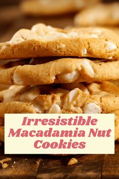 Easy Macadamia Nut Cookie Recipe White Choc Macadamia Cookies, Pumpkin Macadamia Nut Cookies, Subway Macadamia Nut Cookies Recipe, Newman Marcus Cookies, Soft Cookies Recipes, Cookies Macadamia, Macadamia Nut Recipes, Macadamia Nut Cookies Recipe