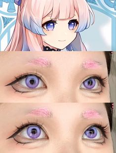 Kokomi Eye Makeup, Lumine Cosplay Makeup, Kanao Makeup, Genshin Eye Makeup, Kokomi Cosplay Makeup, Kokomi Makeup, Make Up Anime, Cosplay Eye Makeup, Kokomi Cosplay