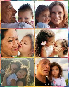 a collage of photos with people and flowers in the middle one is an older woman, two are children