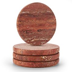 three red marble coasters stacked on top of each other