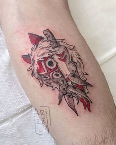 Princesa mononoke ♥️ ʚ agenda de Agosto aberta • SP ♡ orçamentos pelo link da bio ɞ obrigada Matheus 🤍 #ghiblistudio #ghiblitattoo #mononokehime Princess Mononoke Tattoo Ashitaka, Princes Mononoke Tattoos, Princess Mononoke Mask Tattoo, Princess Mononoke Tattoo Forest Spirit, Ghibli Tattoos, Becoming A Tattoo Artist