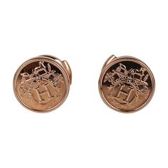 Hermes Ex Libris 18K Rose Gold TPM Stud Earrings.Classic Hermes Ex Libris logo.These limited edition Hermes earrings are timeless.Also a lovely gifting idea. NEW or NEVER WORN. Size : 8 mm Hermes Earrings, White Diamond Earrings, Rose Gold Brown, Earrings Classic, Modernist Jewelry, Bar Stud Earrings, Hermes Box, Star Earrings Stud, Diamond Star