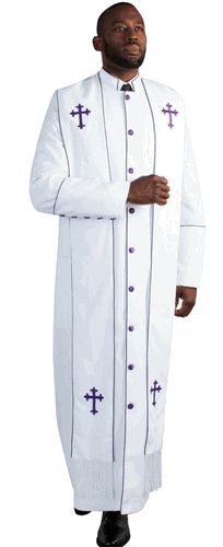 The Joshua by Tally Taylor Style: 4591 Features 8 button and comes with matching stole Contrasting Black Piping This authentic two tone full church robe comes with cross accents. The robe and matching stole is a truly uncompromising value! Ministry Apparel, Church Attire, Pieces Men, Men's Robes, Church Suits, Black Pipe, Wardrobe Update, Bentley Continental, Special Occasion Outfits