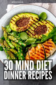 30 Days of MIND Diet Recipes for Brain Health | The MIND Diet combines the Mediterranean Diet and DASH Diet to identify foods that can protect against dementia and cognitive decline. The principals of the diet are quite simple once you know which foods to eat and avoid. Click for a detailed list of foods to add to your grocery shopping list, along with 30 breakfast, lunch, and dinner recipes you can mix and match to create a healthy MIND Diet Meal Plan that suits your taste buds and lifestyle. Recipes For Brain Health, Mix Vegetable Recipe, Dash Recipe, Lunch And Dinner Recipes, Cognitive Decline, Dash Diet Recipes