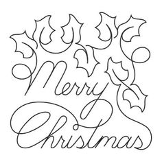 the word merry christmas written in cursive font on a white background with holly leaves