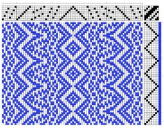 a cross stitch pattern in blue and black