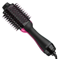 Corded Electric Hair Dryer And Hot Air Brush In One. Style, Dry And Volumize Your Hair In One Step, Max Drying Power With 30% Less Frizz And Helps Reduce Hair Damage. Unique Non-Detachable Oval Brush Design For Smoothing The Hair, While The Round Edges Create Volume. Designed With Nylon Pin And Tufted Bristles For Detangling, Improved Volume, And Control. 3 Heat/Speed Settings With Cool Option. Black And Pink. Good As New Item (Removed From Packaging, But Never Used). Revlon Hair Dryer, Hot Air Brush, Brush Design, Oval Brush, Blow Dry Brush, Hair Dryer Brush, Ceramic Hair, Air Brush, Styling Brush