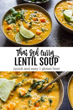 this thai red curry lentil soup is quick and easy to make