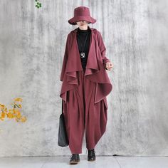 Comfortable, One of Kind. Harem online shop,|Street|Wool Blend|Solid Color|Full Length|Elastic|Harem|Female|Wine Red|M|L|XL|Spring/Fall|Hand Wash Oversized Wide Leg Pants For Fall Workwear, Fall Season Wide Leg Trousers, Fall Wide-leg Harem Pants For Work, Oversized Wide Leg Harem Pants For Fall, Fall Workwear Wide-leg Harem Pants, Winter Harem Pants With Pockets For Workwear, Winter Workwear Harem Pants With Pockets, Winter Workwear Harem Pants Ankle-length, Chic Harem Pants For Fall