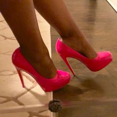 This Is A Beautiful Hot Pink Stiletto With Covered 1in Platforms And 5in Heels. Like Most Designer Italian Shoes They Run Small So These Are Perfect For A Us Size 8 Foot. I Wore Them Once For A Photo Shot. They Have A Very Faint Mark On The Inner Side Of The Left Shoe(See Photos). Reasonable Offers Accepted Brian Atwood Shoes, Pink Stilettos, Platform Stilettos, Italian Shoes, Brian Atwood, In Hot, Shoes Women Heels, Stiletto Heels, Hot Pink