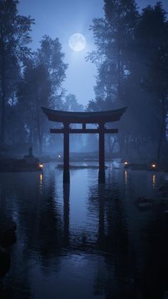 Shrine Wallpaper Anime, Japan Dark Wallpaper, Japanese Shrine Wallpaper, Torii Gate Aesthetic, Old Japanese Paintings, Forest Shrine Art, Japanese Art Wallpaper Aesthetic, Japanese Mythology Aesthetic, Anime Places Aesthetic