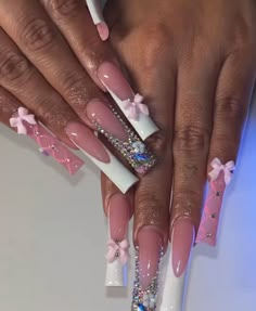 Fye Nails, Pedicure Designs Toenails, Acrylic Toes, Pink Ombre Nails, Pedicure Designs, Colored Acrylic, French Tip Acrylic Nails, Long Acrylic