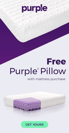 the purple pillow is on sale for $ 5, and it's free with mattress purchase