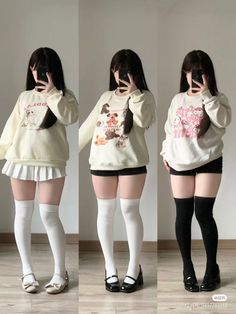 Thick Body Outfits Kawaii, Cute Outfit With Shorts, Kawaii Plus Size Outfits, Cutesy Poses, Kawaii Summer Outfits, Cutesy Fashion, Cutesy Outfits, Cutesy Outfit, Women Portrait