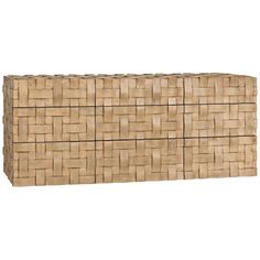 a close up of a wall made out of bamboo sticks and wood planks on a white background