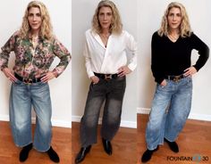 The Best Barrel Jeans for Women Over 50 and How to Style Them - fountainof30.com Metallic Jeans, Dad Jeans, Curve Jeans, Jean Trends, Over 50 Womens Fashion, Women Over 50, Jeans For Women