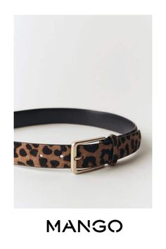 100% bovine leather with fur, Leopard print, Animal print, Square metallic buckle close, Inner lining Leopard Print Belt, Leather Design, Belts For Women, Leather Belt, Leopard Print, Animal Print, Mango, Bleach, Buckle