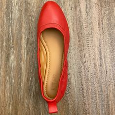 Size 7, Red Flats, J. Crew -Pair, Never Worn Red Synthetic Flats With Flat Heel, Red Synthetic Flats, Red Casual Synthetic Flats, Casual Red Synthetic Flats, Red Slip-on Flats For Spring, Casual Flats With Red Sole For Workwear, Casual Workwear Flats With Red Sole, Red Closed Toe Flats For Work, Red Flats For Workwear In Spring