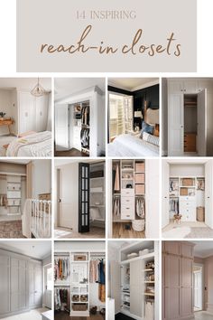 Looking for inspiration for your reach-in closet? Here are 14 beautiful & practical reach-in closet and wardrobe designs that spark some ideas. #reachincloset #closetinspo #diycloset #closetorganization #kidscloset #customcloset California Closets Reach In Design, Custom Reach In Closet Ideas, Built Closet Ideas, Practical Wardrobe Design, Cottage Closet Ideas, Built In Cabinet Design Bedroom, Beautiful Wardrobe Designs, Master Reach In Closet, Reach In Closet Built Ins