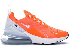 Orange Nike Shoes, Nike 270, Fun Shoes, 270 Nike, Custom Nike Shoes, Baskets Nike, Nike Air Shoes, Shoes Photography, Air Max Shoes