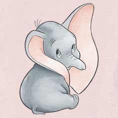 an elephant is sitting in front of a pink background