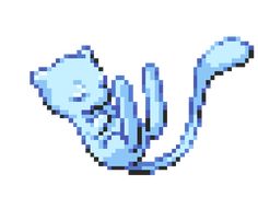 an image of a pixelated blue object in the shape of a hand with two fingers