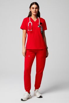 Vital 1-Pocket Top + On-Call Jogger Fabletics female Activewear >> Scrubs >> Kits >> Product Feed regular Target Scrubs, Photoshoot In Scrubs, Fabletics Scrubs, Maroon Figs Scrubs, Figs Burgundy Scrubs, Red Scrubs, Everyday Uniform, Blue Hibiscus, Pocket Top