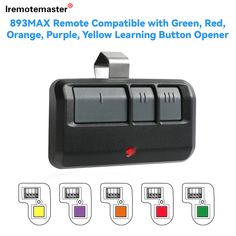 an image of a remote control with different colors and options for buttons on the front