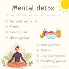 In a busy world it is important to mentally detox so you can reset your mind in order to be productive and at your best ⭐️ here are some tips on how to improve your mental and physical health. Follow the link to see more 🌼   - #meditate #wellness #wellbeing #mentalwellness #healthcaretips #healthtipsforhealthylife #selfcaretips  #healthyliving #mindfulness #brainfood Better Health Tips, Meditation For Mental Health, Mental Wellness Tips, How To Be More Mindful, How To Be Mindful, Spiritual Detoxing, Health And Wellbeing Aesthetic, Mental Selfcare