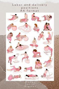 Labour and natural birth Digital posters for doulas, midwives, pregnant ladies. Hypnobirthing classes prints. Delivery Positions, Pregnancy Workout Videos, Doula Care, Healthy Pregnancy Tips, Newborn Baby Tips, Newborn Mom