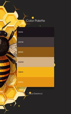 the color palette is yellow and brown, with a bee on it's chest