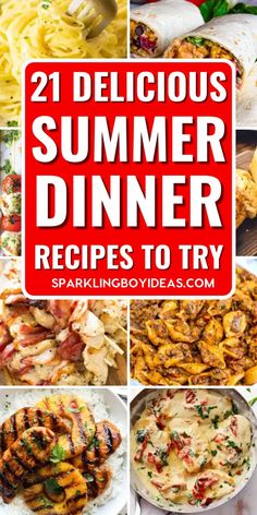 Looking for delicious and easy summer dinner recipes? We've got you covered! From grilled recipes to fresh seafood recipes, chicken recipes to BBQ recipes, these summer recipes are perfect for weeknight dinners or backyard BBQ parties. Try our healthy summer salads, delicious summer desserts like summer cakes, and summer cupcakes, and refreshing summer drinks like summer cocktails and summer lemonades to cool you off on hot summer nights. Get ready to try these delicious summer dinner ideas! Light Summer Dinner Recipes, Refreshing Summer Dinners, Easy Summer Dinner Recipes, Light Summer Dinners, Easy Summer Dinner, Summer Dinner Recipes, Healthy Summer Dinner Recipes, Fresh Seafood Recipes