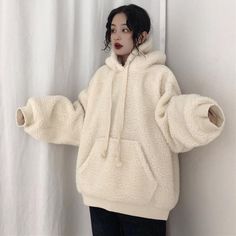 SWEATERS AND HOODIES | itGirl Shop | TUMBLR & AESTHETIC CLOTHES Tumblr Aesthetic Clothes, Spring Hoodie, White Long Sleeves, Velvet Hoodie, Outfit Trends, Cute Sweatshirts, Hoodie Top, Comfy Outfits, Winter Women