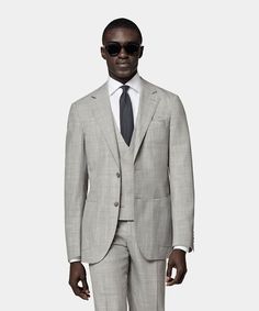 Available on its own or as a suit, this versatile light grey Havana blazer is tailored slim with a natural shoulder from pure, breathable S120's Tropical Wool by Italy's Vitale Barberis Canonico mill. Classic Suits, Wedding Suits For Men, Double Breasted Waistcoat, Plus Size Wedding Gowns