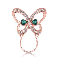 GUANDU Double Love Heart Shaped Butterfly Green Rhinestone Magnetic Eyeglass Holder for Women Girls Rose Gold >>> You can get additional details at the image link. (This is an affiliate link) #broochesandpins Magnetic Eyeglass Holder, Eyeglass Holder, Women Girl, Heart Ring, Heart Shapes, Magnets, Rose Gold, For Women