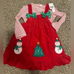 Brand New, Never Worn, Tags Still Attached. Toddler Girl Christmas Themed Dress In Size 24 Months. This Ended On Being Too Big For My Daughter So She Didn’t Get To Wear It White Holiday Dress For Winter, Cotton Christmas Party Dress, Cute White Holiday Dress For Festive Occasions, Cute Long Sleeve Holiday Dress For Festive Occasion, Cute Long Sleeve Festive Holiday Dress, Cute White Holiday Dress, Playful Cotton Christmas Dress, Festive Cotton Holiday Dress, Playful Long Sleeve Christmas Dress