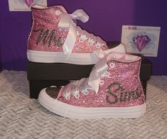 BLINGed out sneakers for any occasion.!! For your wedding, your birthday, or simply because you want to be BLINGed OUT. The shoe comes with champagne colored Stones. To add any colored stones, design, or colored ribbon please click link for blinged out shoe add-ons https://www.etsy.com/listing/1434821847/blinged-shoe-add-ons Rhinestone Converse, Color Converse, Bedazzled Shoes, Bling Converse, Custom Jordans, Converse Run, Custom Bling, Name Earrings, Bamboo Earrings