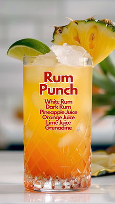 Rum Punch 1 Gallon Alcoholic Drink Recipes, Borg Drink Recipe, Rum Runner Recipe Easy, Adult Punch Recipes Alcohol Parties, Mixed Drinks Alcoholic, Rum Punch Drink, Tropical Rum Punch, Boozy Punch, Summer Mixed Drinks