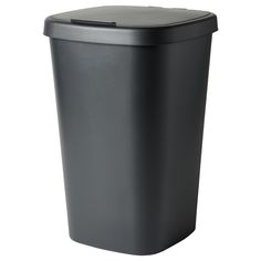 a black trash can on a white background