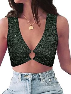 Women's Velvet Sparkly Tops Festival Clothes Cute Party Top Sexy Sequin Crop Top Sparkly Tops, Festival Clothes, Sparkly Top, Sequin Crop Top, Metal Butterfly, Clothes Cute, Festival Tops, Party Tops