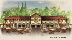 this is an artist's rendering of the front entrance to station de coste