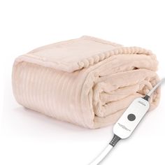 an electric blanket is plugged into the cord