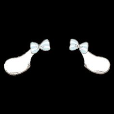 pair of bowknots on black background with clipping for text or image