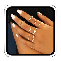 PRICES MAY VARY. Dainty heart rings set make by high quality alloy,crystal,have different pattern,simple and elegant,fits most women. Index finger rings size as shown in the figure,it can be used as overlapping ring, joint ring, MIDI ring, simple ring and so on,and can be worn by overlapping or alone,provides you with a variety of different options to meet your different dress matching needs. Crystal ring set is suitable for many occasions,such as parties, dances, weddings, offices, daily life,f Halloween Rings Jewelry, Ring Sets For Women, Elegant Fits, Rings Stacking, Halloween Ring, Heart Rings, Index Finger Rings, Stackable Ring Sets, Pattern Simple