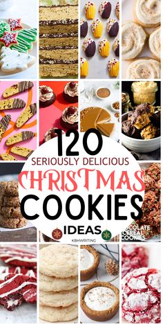 twelve delicious christmas cookies are featured in this collage