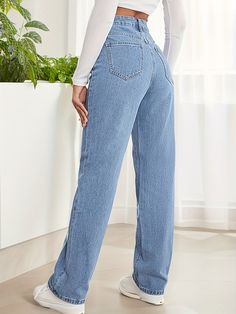 Material:DenimComposition:90% Cotton,10% SpandexLength:Long lengthBelt:NoDetails:WashedPatterned:Solid colorSuitable types:LooseSheer:NoFabric:Non-StretchType:Wide LegPant Length:Long lengthSeasons:All-seasonCare Instructions:Machine wash, do not dry cleanStyle:BasicsOccasion:Weekend CasualClosure Type:Button FlyFit Type:StraightWaistline:High WaistPrinting Type:No PrintingWeaving Method:WovenItem ID:MC10066 There maybe 1-2 cm deviation in different sizes, locations and stretch of fabrics. Size